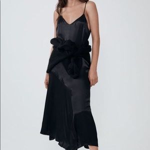 ZARA Black Satin Slip
